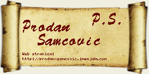 Prodan Samčović vizit kartica